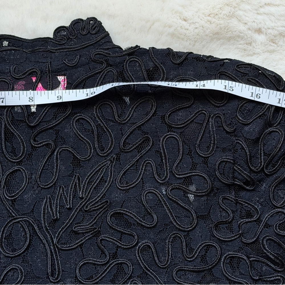Sassy Thai Black Lace Floral Embroidered Sheer Cardigan Boho Gothic Coquette S/M - Picture 13 of 16